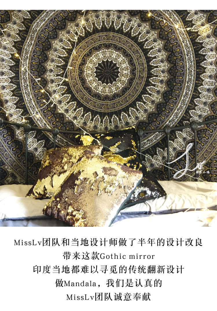 Ấn Độ nhập khẩu Mandala phổ biến Châu Âu và Châu Mỹ in tấm thảm thủ công treo vải mandala trong nhà vải gothic thảm treo tường 2m