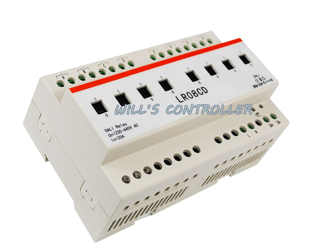 LR08CD 8CH 20A DALI Interface Relay Control Module Switch Control Module On-Off Control