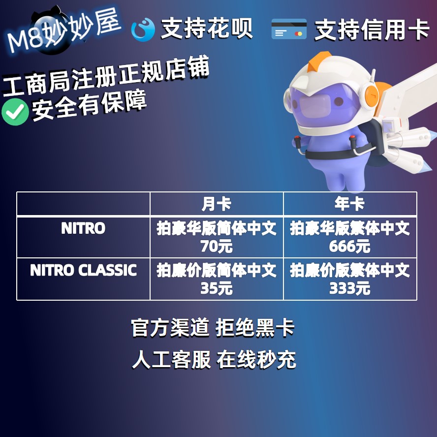 Discord會員nitro Nitro Classic代充代購