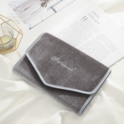 Розовое кофейное ожерелье, кольцо, серьги, портативная сумка для хранения, барсетка с молнией, браслет