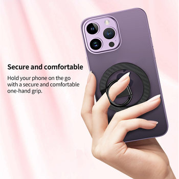 Carbon fiber mobile phone case, lazy holder, lightweight ring, metal mobile phone holder, foldable, 360-degree rotating magnetic suction