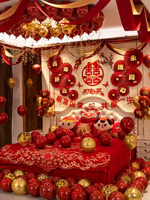 Wedding room layout set man's wedding new house bedroom balloon decoration Chinese Net red wedding supplies