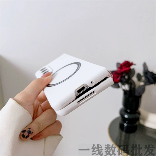 Подходит для складного экрана Samsung zfold4, сплошной цвет, ощущение кожи, magsafe, магнитный защитный чехол с беспроводной зарядкой, защитный чехол для мобильного телефона Fold3, защита от падения, W23, простой складной 56, матовый ПК, жесткий чехол, открывающийся влево и вправо, W22