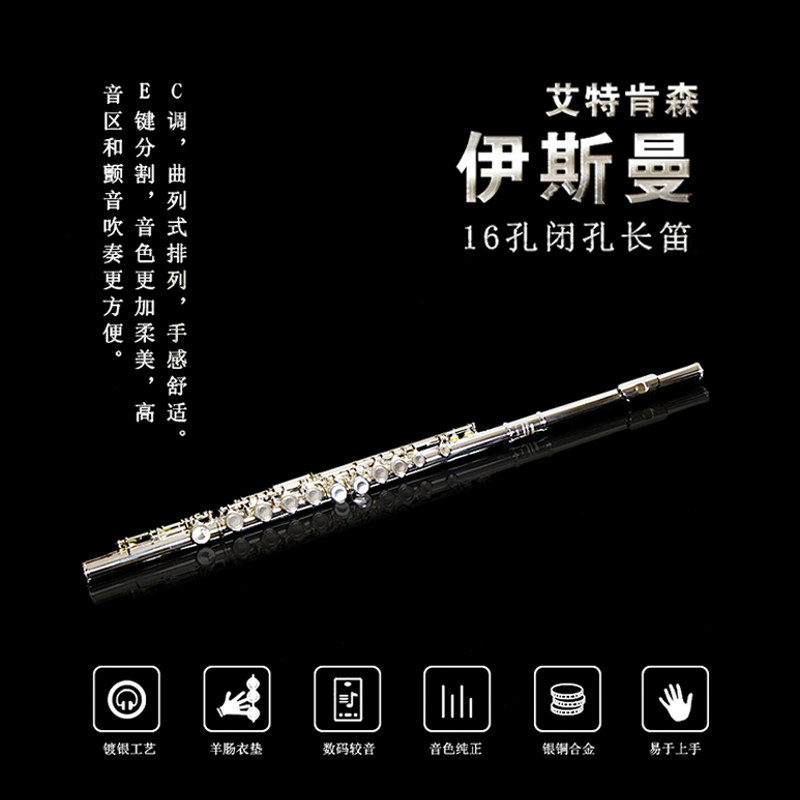 Instrument flute silver-plated C key E key preliminary examination performance teaching Yamaha 16 hole EFL210SE