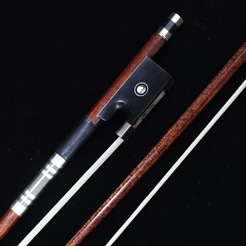 Su wood grain violin bow wrapped su wood grain leather carbon fiber violin bow