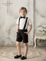New black and white Children suits boys birthday Birthday Gown male baby Three sets of flower boy baby suit Summer