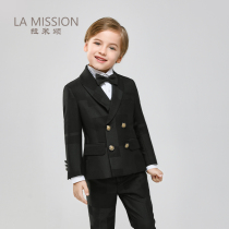 Rami Praises Classic Black Dark Tattoo Boy Suit Children Chair Suits Piano Performance Gown Gentleman Suits