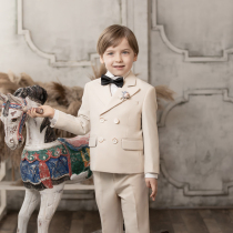 Rami Praises New Soft Beige Boy Suit Wedding Flower Boy Gown Piano Performance Walk Show Handsome Young West Suit