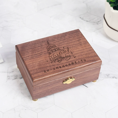 Деревянная музыкальная шкатулка, коробочка для хранения на день Святого Валентина для друга, DIY, делается под заказ, подарок на день рождения