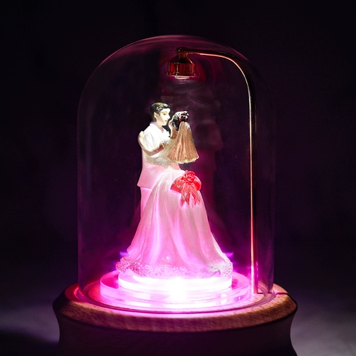 Крутящаяся деревянная детская музыкальная шкатулка на день Святого Валентина, креативный подарок, подарок на день рождения