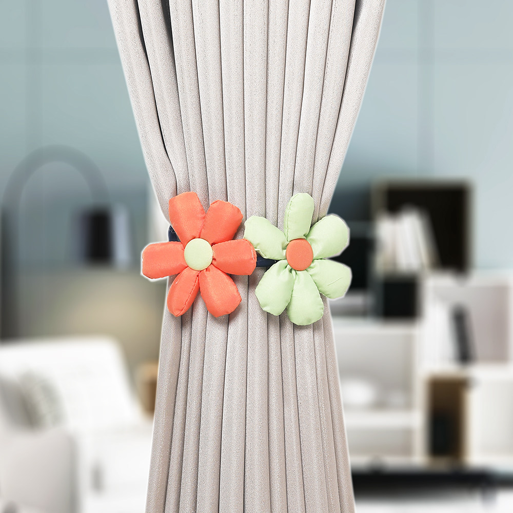 Modern minimalist children Creative cloth Art Curtains Strap Home Decoration Pint Twist Twine Tie Rope Fixed Nail-Free Wall Hook