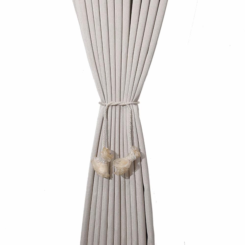 Minimalist modern rental room No perforated yarn bale with a pair of clothing INS lace Flowers Curtain strap