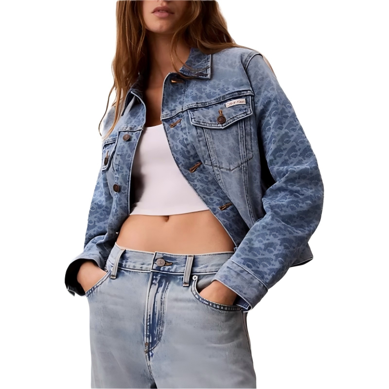 Ck Kevin Klein Denim Jacket Women's Short Retro Loose Fashion Jacket Early Autumn Jacket