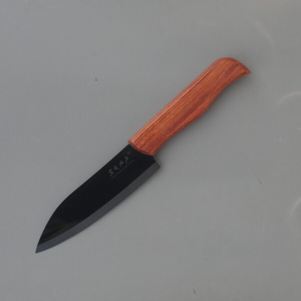5 2quot Mahogany handle black mirror ceramic knife)Chef knife