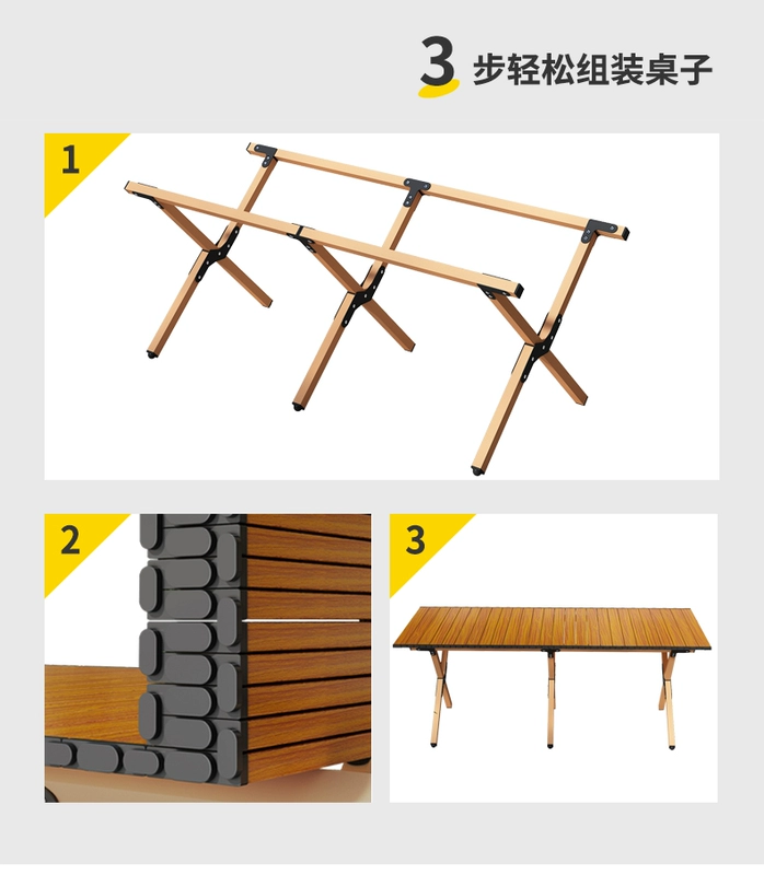 Bàn ghế gấp ngoài trời thép carbon trứng cuộn bàn bàn cắm trại di động bàn nướng dã ngoại thiết bị cắm trại trọn bộ bàn ăn xếp gọn cao cấp bàn ăn thông minh xếp gọn