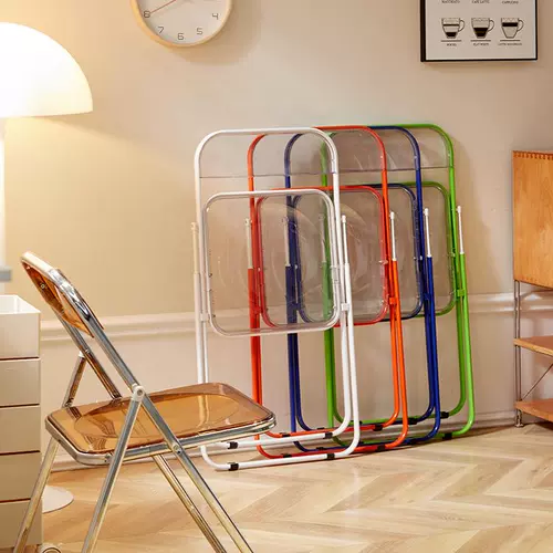 Прозрачный складной стул, акриловый обеденный стул, интернет-знаменитости, магазин чая с молоком, кресло для отдыха, фотостул для магазина одежды, табурет для макияжа