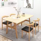 Обеденный стул со спинкой, скандинавский простой учебный стул, письменный стол, студенческий кабинет, спальня, домашний стул с имитацией цельного дерева, железный стул с рогом