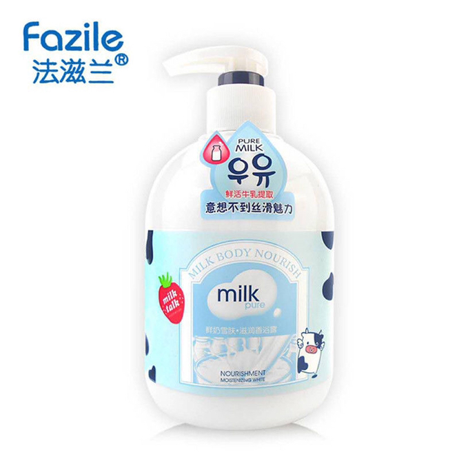 Sweet milk flavor Fazilan fresh milk shower gel full body milk flavor milk shower gel lasting fragrance students 500G