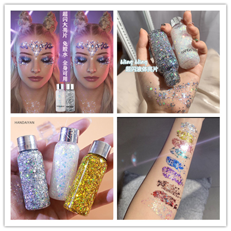 Children Non-toxic Stage Makeup Bright Crystal Eye Shadow Cream Shiny Slice Eye Makeup Facial Hair Gel Latin Table Performance