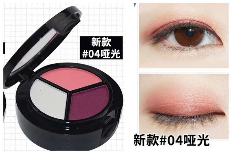 Tri-color phấn mắt màu đất bí ngô màu rượu vang đỏ trang điểm ngọc trai mờ mắt bóng đĩa hiệu suất sân khấu mua hai tặng một phấn mắt colourpop