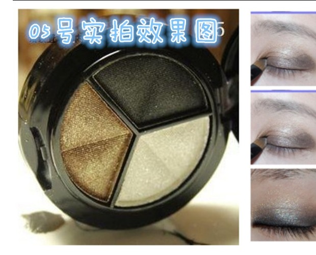 Tri-color phấn mắt màu đất bí ngô màu rượu vang đỏ trang điểm ngọc trai mờ mắt bóng đĩa hiệu suất sân khấu mua hai tặng một phấn mắt colourpop