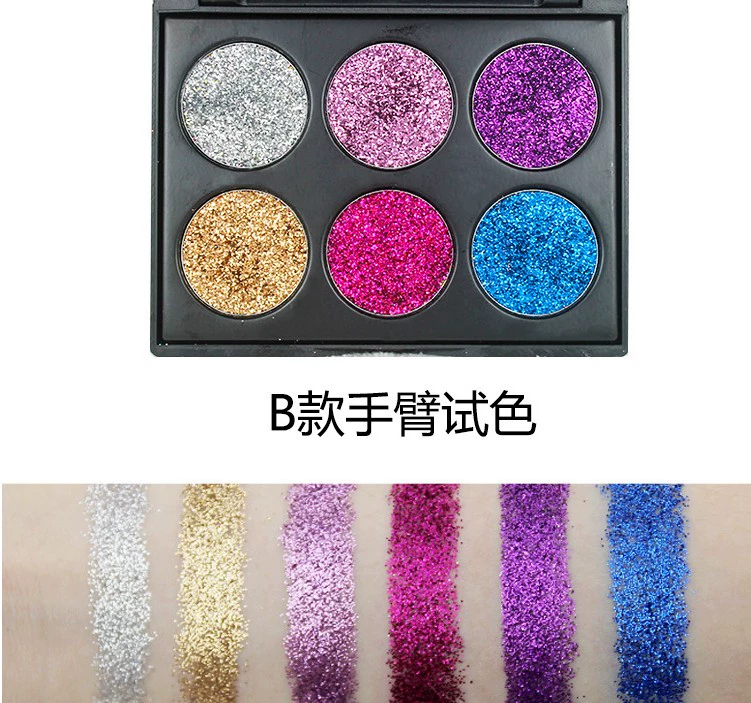 Chương trình mẫu giáo Super Flash sáng mắt Crystal Eye Shadow cho trẻ em Trang điểm sân khấu Ngọc trai Flash Powder Không độc hại Trang điểm khiêu vũ Latin - Bóng mắt