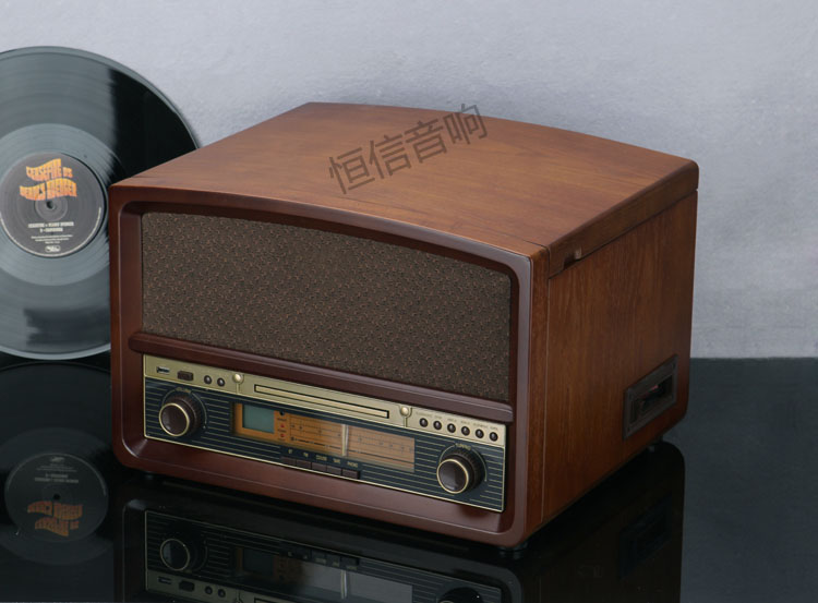 Hengxin máy ghi âm vinyl mới LP máy ghi âm LP vinyl máy ghi âm retro máy CD radio âm thanh Bluetooth - Máy hát 	máy nghe nhạc đĩa than victrola