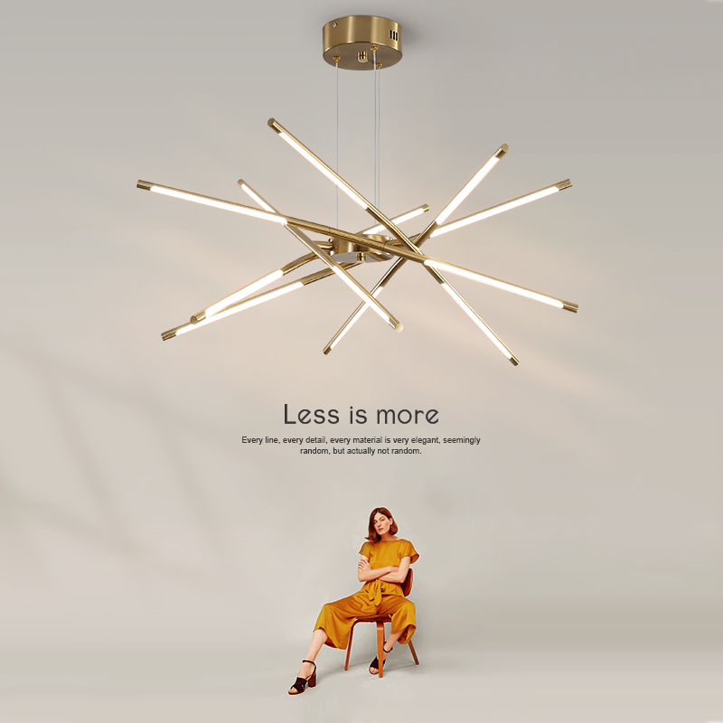 Modern light luxury living room chandelier Nordic simple dining room lamp new creative personality bedroom molecular lamp in 2021