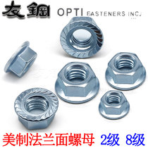 Galvanized US-made flange nut 8 grade hexagonal non-slip with cushion cap anti-loose nut 1 4 5 16 3 8