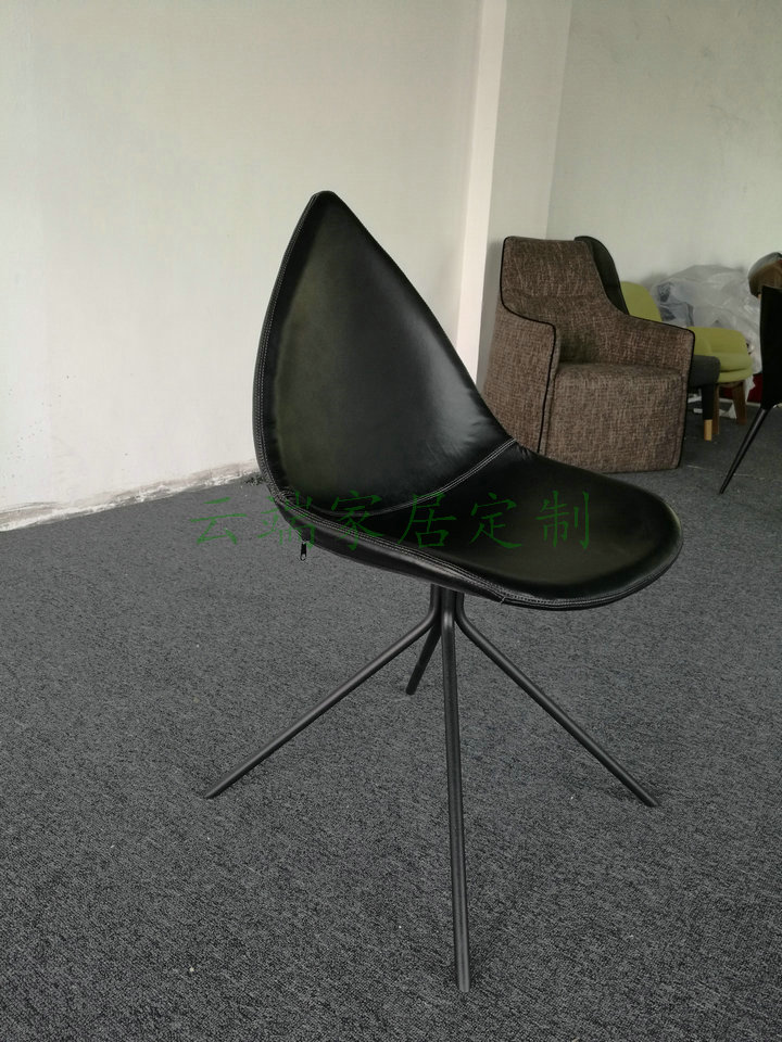 Ghế ăn cổ điển Bắc Âu Sáng tạo cá tính Lá ghế sắc nét góc máy tính Màu sắc giả da đồ nội thất tùy chỉnh - Đồ nội thất thiết kế ghế