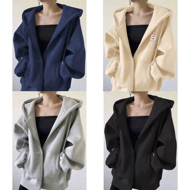 Urgent Sale! Clearance Price! Heavyweight Fleece-Lined and Thickened Warm Hooded Sweatshirt, Solid Color, Loose Fit, Casual Cardigan Jacket Urgent Sale! Clearance Price! Heavyweight Fleece-Lined and Thickened Warm Hooded Sweatshirt, Solid Color, Loose Fit, Casual Cardigan Jacket