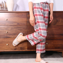 Spring new womens pajama pants Cotton pajama pants home pants loose casual simple cotton ankle-length pants