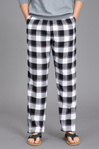 Large size plus fat plus summer mens cotton high waist pajama pants loose soft spring and autumn cotton back pants
