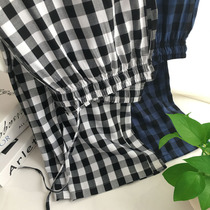 European version of large size summer mens pajamas trousers cotton home pants loose casual cotton plaid hanging pants
