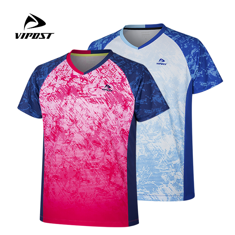 2022 Summer Han Edition Professional Badminton Suit Men And Women Short Sleeve Blouses Speed Dry Race Team Jersey Team Uniform Print