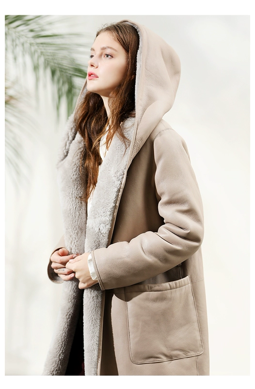2020 mùa đông phong cách mới trùm đầu giữa lông cừu dài lông cừu một mảnh áo khoác lông thời trang nữ phong cách phương tây cao cấp - Faux Fur