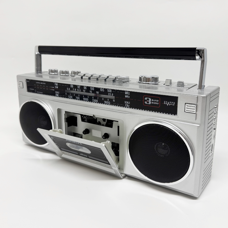 Retro Tape Player, Recorder, Old-Fashioned 1980S Radio Cassette Player, Multi-Function Two-Channel Cassette Player Retro Tape Player, Recorder, Old-Fashioned 1980S Radio Cassette Player, Multi-Function Two-Channel Cassette Player