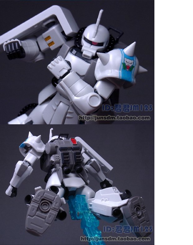 Xác thực Bandai HGUC Sói trắng Zha Guda cho đến mô hình có thể được hoàn thành đồ trang trí đồ đạc gửi khung - Gundam / Mech Model / Robot / Transformers phụ kiện gundam