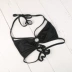 Thời trang châu Âu và Mỹ gợi cảm băng bó màu sắc rỗng dây đeo bikini màu đen áo lót nữ