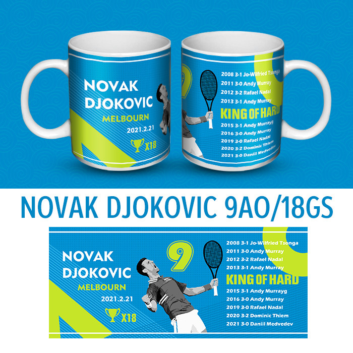 Djokovic Australian Open 9 Crowns 18 Grand Slams Mark Cup 2021 Water Fans Coach Gifts Office Students