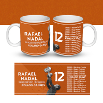 Rafael Nadal 2019 French Open 12 crowns Mug Water Cup I Love Tennis Club