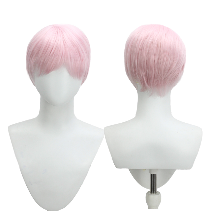 European and American Fashion Star Fantasy Pink Short Hair Window Display Model Showcasing Nightclub Rock Wig