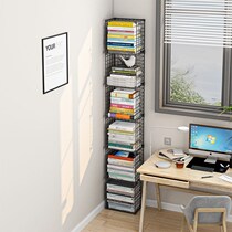 Simple bookshelf floor combination office desk student iron storage cabinet small short multi-layer narrow slit small storage rack