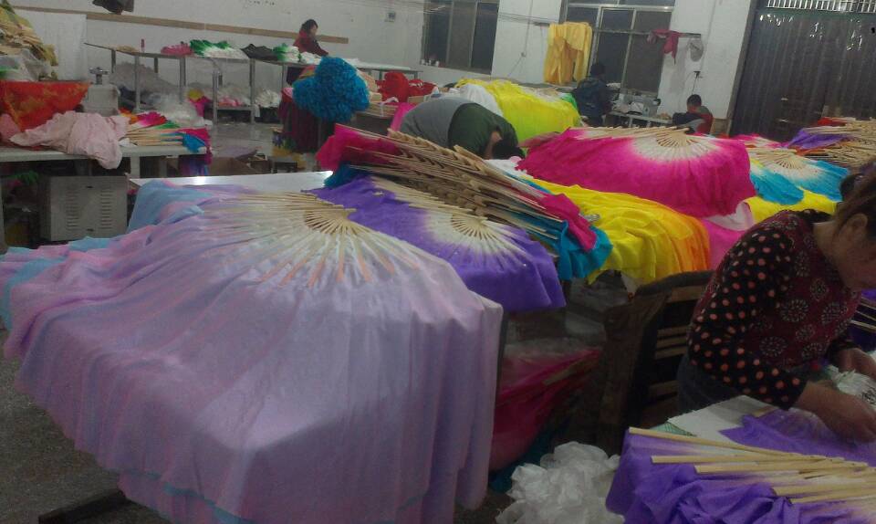 Custom-made products silk fan custom long silk fan all kinds of silk scarf dance shoes horse boots dance props costume