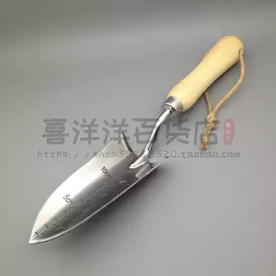 Export Japan log handle white steel pointed flower shovel Gardening shovel Planting shovel Garden gardening tools