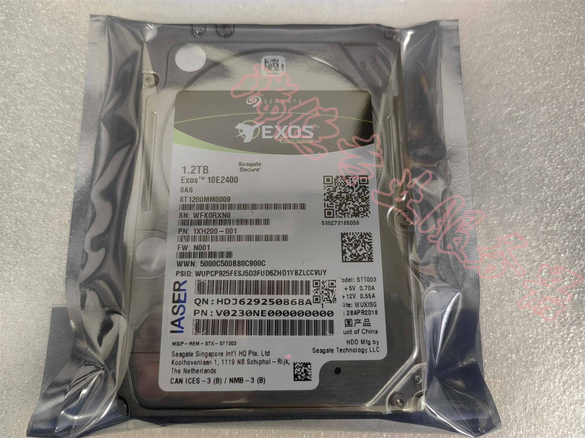 Гарантия на SEAGATE ST1200MM0009 ST1200MM0129 1.2T 10K SAS 12G составляет один год Изображение 1