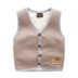 Áo trẻ em cotton hai lớp cộng với nhung phía trước khóa áo vest bé trai và bé gái mùa thu đông dày áo len cổ chữ V áo ba lỗ bé trai Áo ghi lê