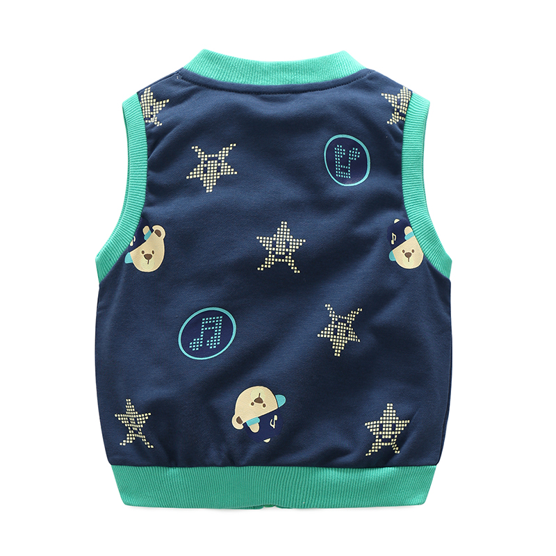 Mùa xuân 2018 và mùa xuân mới cho trẻ em một lớp vest mỏng bé gấu dây kéo áo len bé trai vest vest M154 quần áo trẻ em