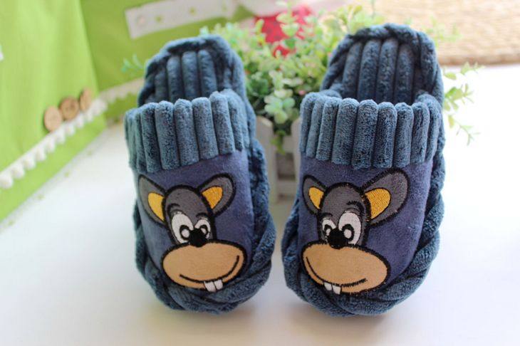 Pantoufles enfants en suède pour hiver - semelle plastique - Ref 1033181 Image 25