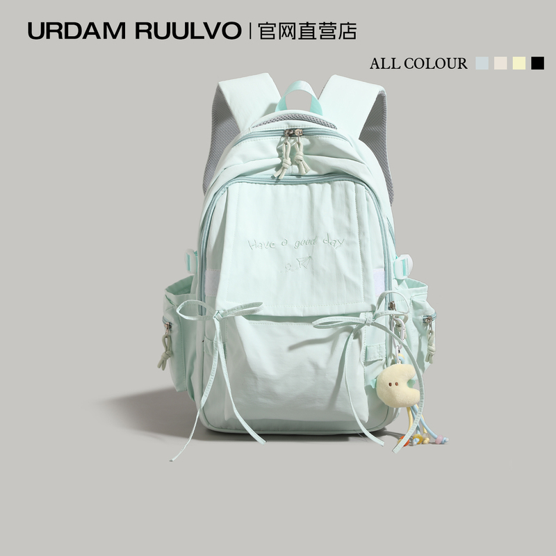Ur Large-Capacity Solid Color Backpack for Women 2026 New High-Appearance Value Cute Student School Bag Versatile Travel Backpack